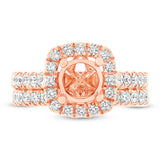 1.25ct 14k Rose Gold Diamond Semi-mount Ring 2-pc