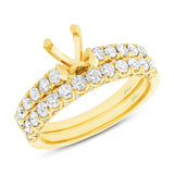 1.37ct 14k Yellow Gold Diamond Semi-mount Ring 2-pc