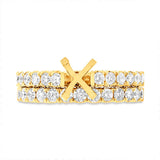 1.37ct 14k Yellow Gold Diamond Semi-mount Ring 2-pc