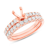 1.37ct 14k Rose Gold Diamond Semi-mount Ring 2-pc