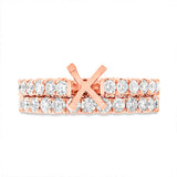 1.37ct 14k Rose Gold Diamond Semi-mount Ring 2-pc