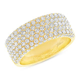 1.63ct 14k Yellow Gold Diamond Lady's Pave Band Size 5