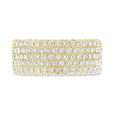 1.63ct 14k Yellow Gold Diamond Lady's Pave Band Size 5