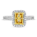 0.33ct 18k Two-tone Gold Diamond Semi-mount Ring