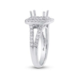 0.93ct 14k White Gold Diamond Semi-mount Ring Size 6.25