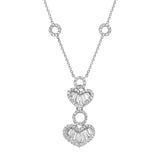 1.05ct 14k White Gold Diamond Heart Necklace