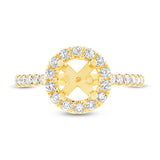 0.64ct 14k Yellow Gold Diamond Semi-mount Ring