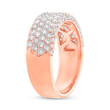 1.32ct 14k Rose Gold Diamond Lady's Pave Band