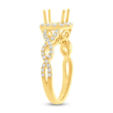 0.60ct 14k Yellow Gold Diamond Semi-mount Ring for 1.00ct Center