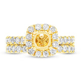 1.25ct 14k Yellow Gold Diamond Semi-mount Ring 2-pc for 0.75ct Center