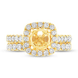 1.25ct 14k Yellow Gold Diamond Semi-mount Ring 2-pc for 1.00ct Center