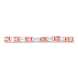 0.82ct 14k Two-tone Rose Gold Natural Pink Diamond Eternity Band Size 7.5