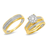 0.78ct 14k Yellow Gold Diamond Trio Set Cluster