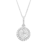 0.50ct 14k White Gold Diamond Cluster Pendant