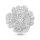 5.06ct 18k White Gold Diamond Flower Semi-mount Ring