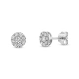 0.48ct 14k White Gold Diamond Cluster Stud Earring