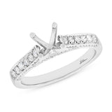 0.41ct 14k White Gold Diamond Semi-mount Ring for 1.00ct Center