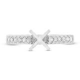 0.41ct 14k White Gold Diamond Semi-mount Ring for 1.00ct Center