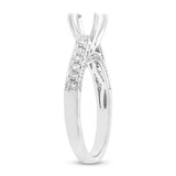 0.41ct 14k White Gold Diamond Semi-mount Ring for 1.00ct Center