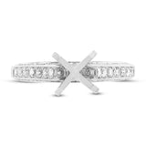 0.39ct 14k White Gold Diamond Semi-mount Ring for 1.50ct Center