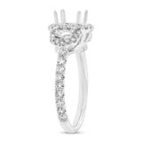 1.25ct 18k White Gold Diamond Semi-mount Ring for 7x7mm Center