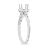 0.27ct 18k White Gold Diamond Semi-mount Ring for 0.50ct Center