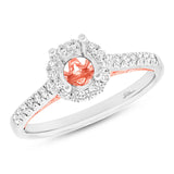 0.27ct 18k Two-tone Rose Gold Diamond Semi-mount Ring for 0.50ct Center