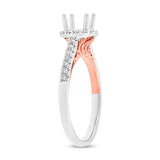 0.27ct 18k Two-tone Rose Gold Diamond Semi-mount Ring for 0.50ct Center