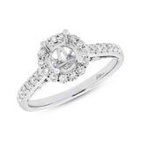 0.41ct 18k White Gold Diamond Semi-mount Ring for 0.75ct Center