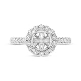 0.41ct 18k White Gold Diamond Semi-mount Ring for 0.75ct Center