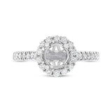 0.49ct 18k White Gold Diamond Semi-mount Ring for 1.00ct Center