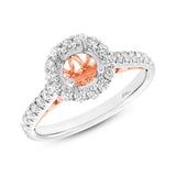 0.49ct 18k Two-tone Rose Gold Diamond Semi-mount Ring for 1.00ct Center