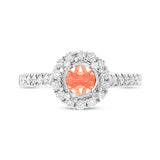 0.49ct 18k Two-tone Rose Gold Diamond Semi-mount Ring for 1.00ct Center