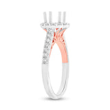 0.49ct 18k Two-tone Rose Gold Diamond Semi-mount Ring for 1.00ct Center