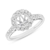 0.58ct 18k White Gold Diamond Semi-mount Ring for 1.50ct Center