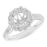0.74ct 18k White Gold Diamond Semi-mount Ring for 2.00ct Center
