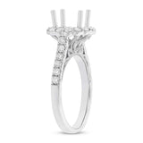 0.74ct 18k White Gold Diamond Semi-mount Ring for 2.00ct Center
