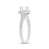 0.58ct 18k White Gold Diamond Semi-mount Ring for 0.75ct Center