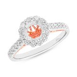 0.58ct 18k Two-tone Rose Gold Diamond Semi-mount Ring for 0.75ct Center