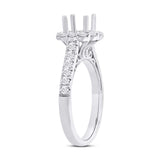 0.68ct 18k White Gold Diamond Semi-mount Ring for 1.00ct Center