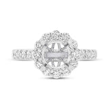 0.80ct 18k White Gold Diamond Semi-mount Ring for 1.50ct Center