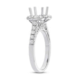 0.80ct 18k White Gold Diamond Semi-mount Ring for 1.50ct Center