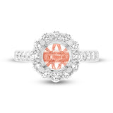 1.02ct 18k Two-tone Rose Gold Diamond Semi-mount Ring for 2.00ct Center