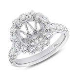 1.15ct 18k White Gold Diamond Semi-mount Ring for 3.00ct Center