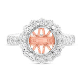 1.15ct 18k Two-tone Rose Gold Diamond Semi-mount Ring for 3.00ct Center