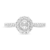 0.41ct 18k White Gold Diamond Semi-mount Ring for 0.50ct Center
