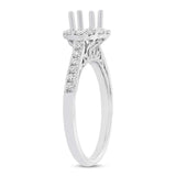 0.41ct 18k White Gold Diamond Semi-mount Ring for 0.50ct Center