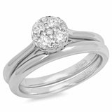 0.35ct 14k White Gold Diamond Wedding Set Cluster