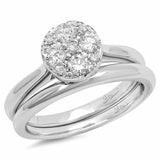 0.54ct 14k White Gold Diamond Wedding Set Cluster