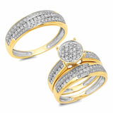 1.12ct 14k Yellow Gold Diamond Trio Set